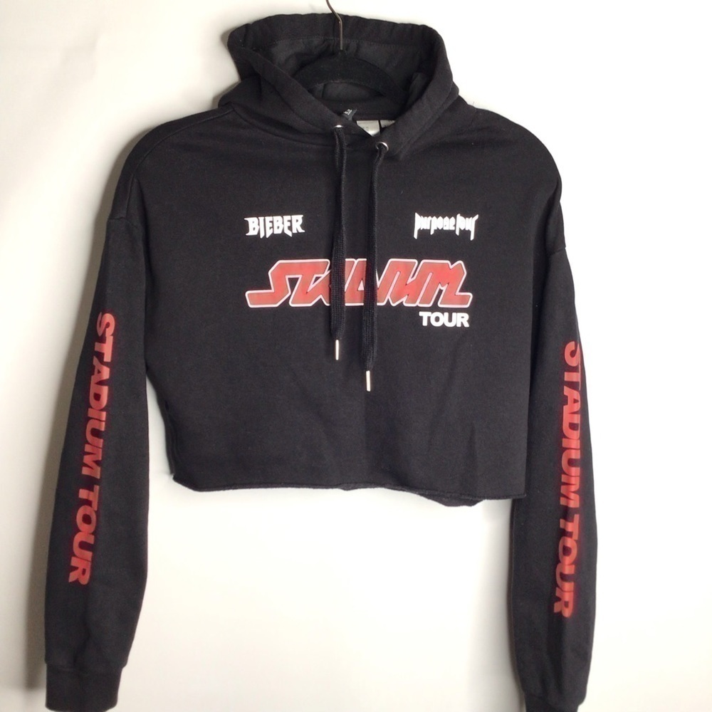 𝅺h&m Justin Bieber Purpose Tour Crop Top Sweatshirt - Picture 4 of 8